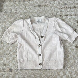 Madewell Cream Short Sleeve Cardigan